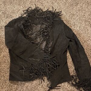 Epic vintage suede fringed jacket